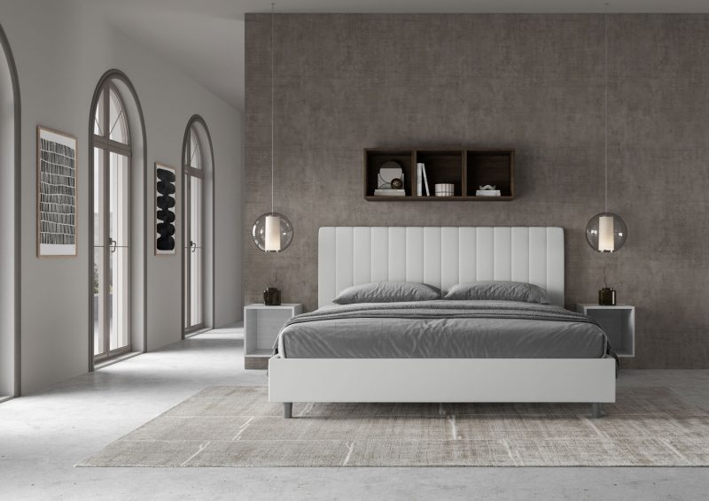 Letto king size da 180cm Agueda bianco - immagine 3