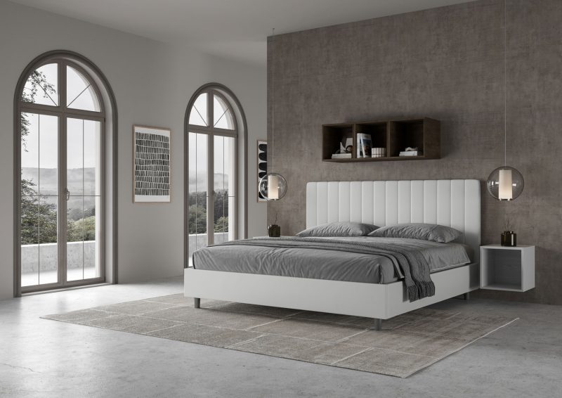 Letto king size da 180cm Agueda bianco - immagine 2