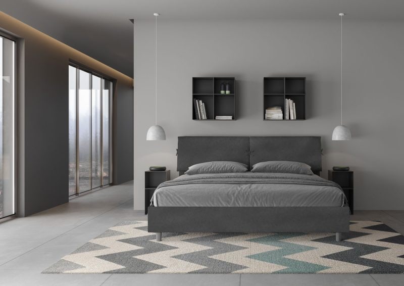 Letto king size da 180cm Mados grigio - immagine 3