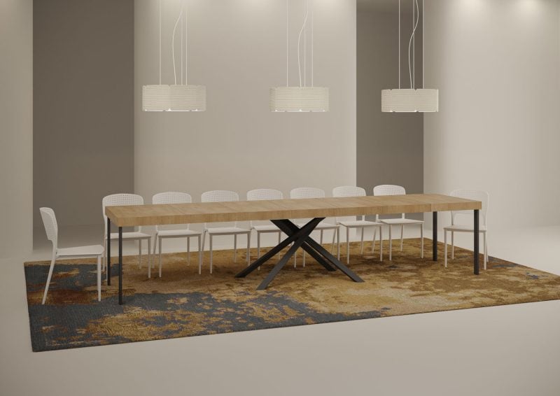 Tavolo allungabile gambe incrociate 130x90 Karida - immagine 12