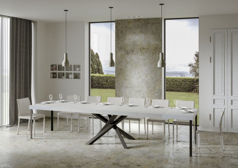 Tavolo allungabile gambe incrociate Volantis Premium 140x90 (allunghe con bordo) - immagine 16