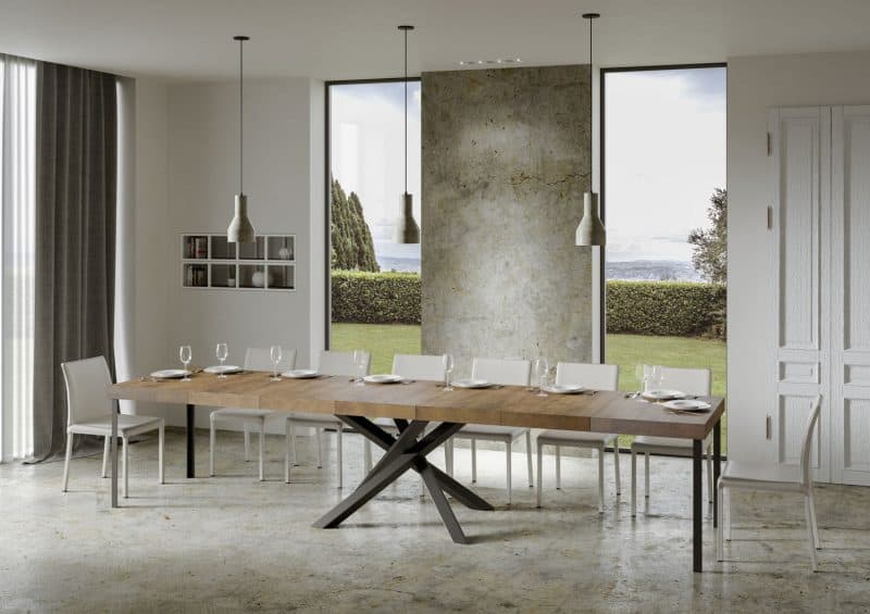 Tavolo allungabile gambe incrociate Volantis Premium 140x90 (allunghe con bordo) - immagine 8
