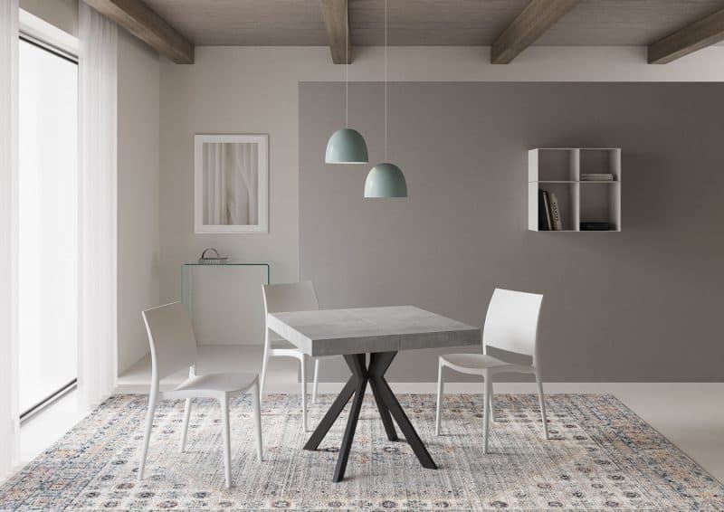 Tavolo Dolcezza 90x90 allungabile telaio antracite - immagine 6