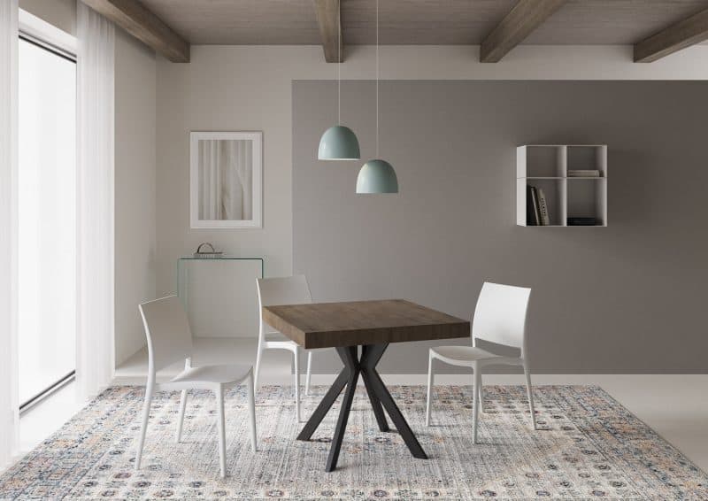 Tavolo Dolcezza 90x90 allungabile telaio antracite - immagine 3