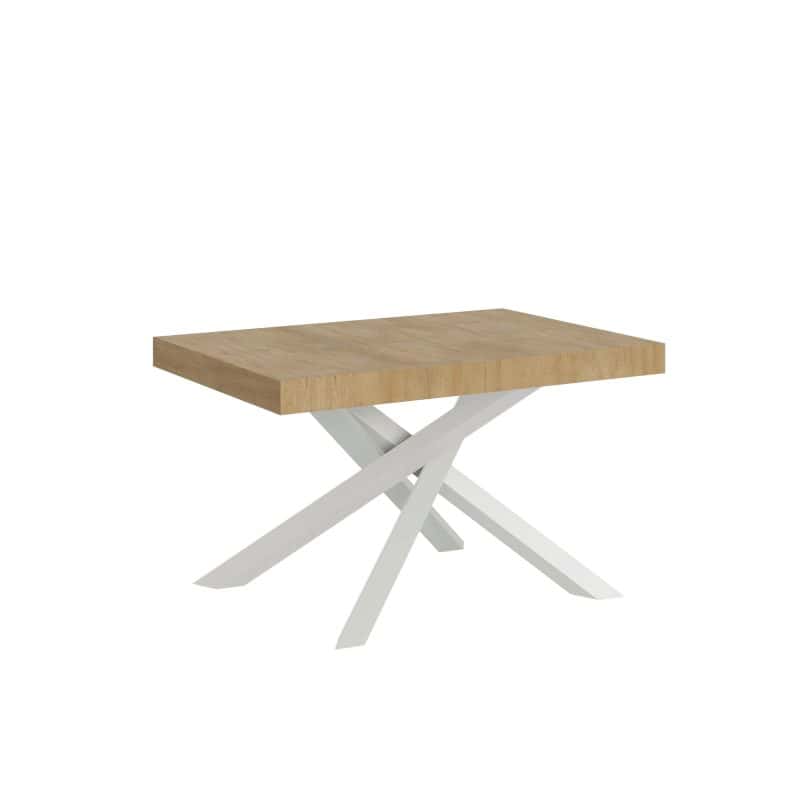 Tavolo allungabile gambe incrociate Volantis 120x90 telaio bianco