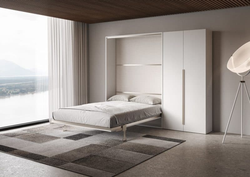 Letto a scomparsa matrimoniale con armadio due ante 160x200 Versia - immagine 11