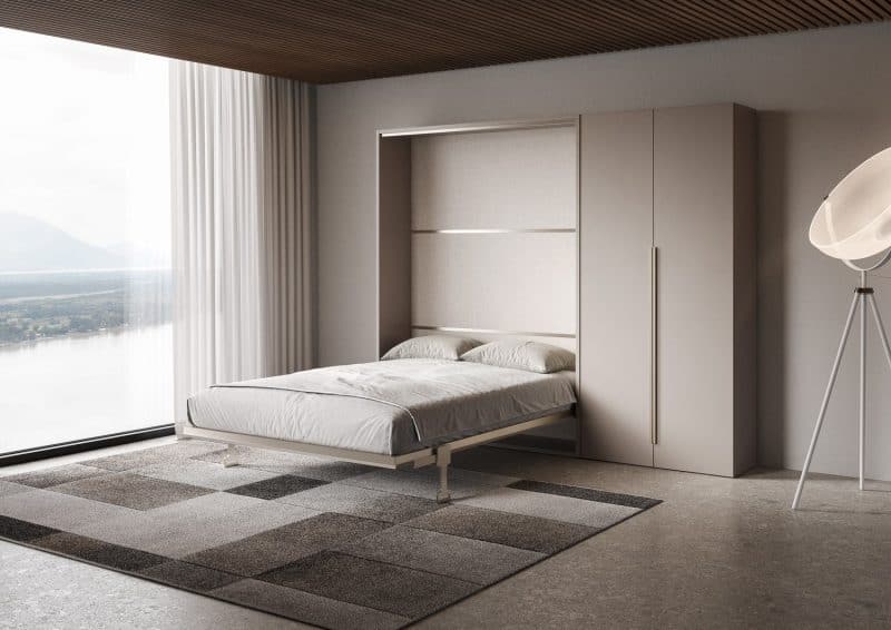 Letto a scomparsa matrimoniale con armadio due ante 160x200 Versia - immagine 5