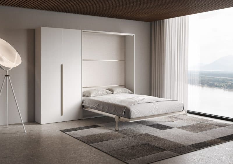 Letto a scomparsa matrimoniale con armadio due ante 160x200 Versia - immagine 8