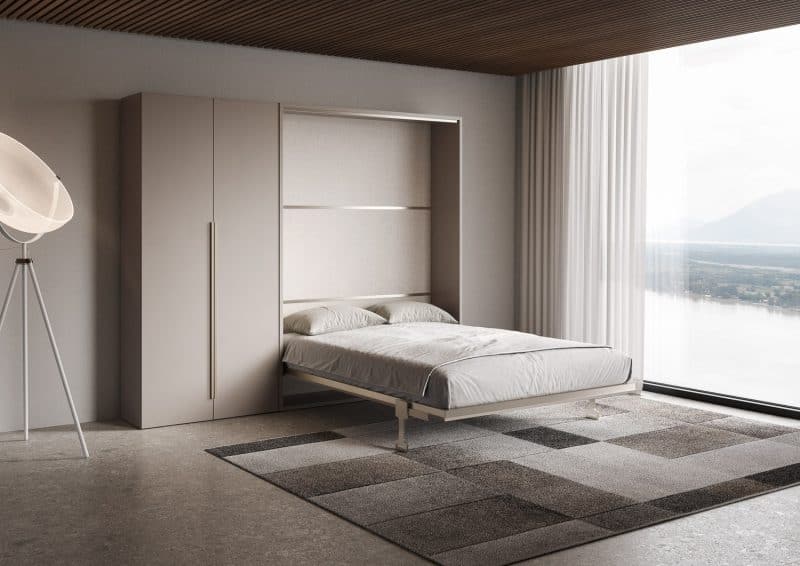 Letto a scomparsa matrimoniale con armadio due ante 160x200 Versia - immagine 3