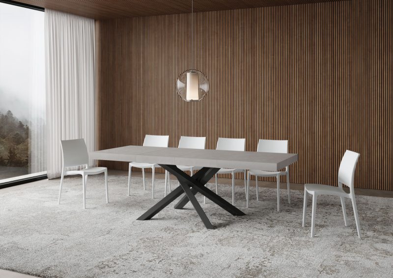 Tavolo allungabile gambe incrociate Volantis Premium 140x90 (allunghe con bordo) - immagine 18