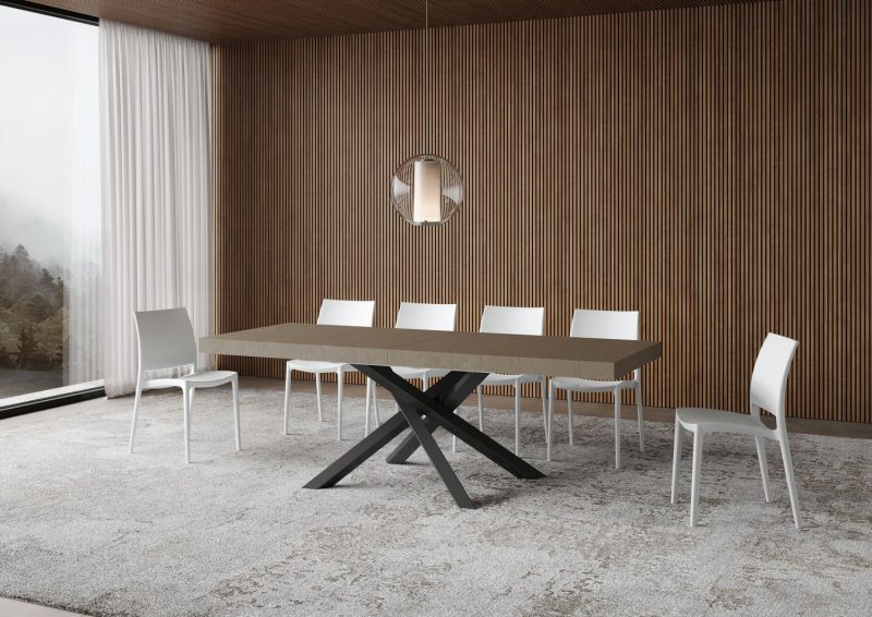 Tavolo allungabile gambe incrociate Volantis Premium 140x90 (allunghe con bordo) - immagine 21