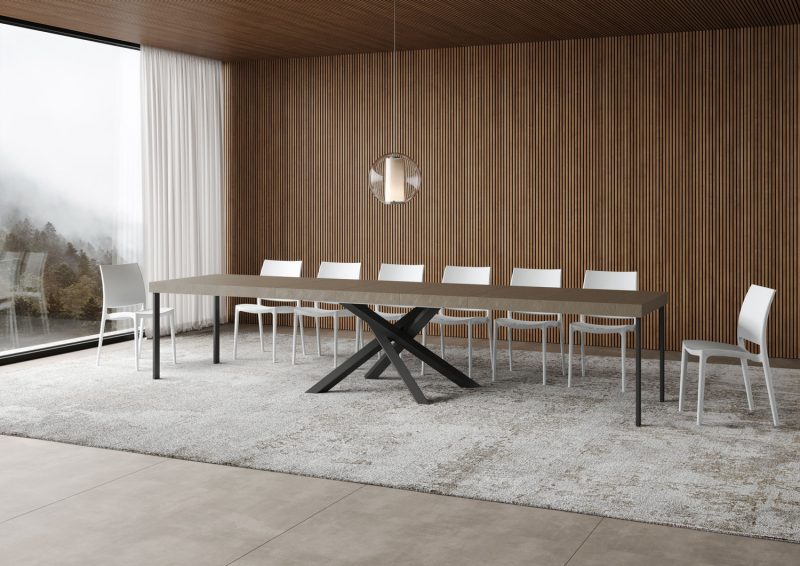 Tavolo allungabile gambe incrociate Volantis Premium 140x90 (allunghe con bordo) - immagine 22