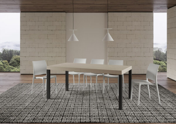 Tavolo allungabile 200/460x90 cm Everyday cashmere gambe antracite - immagine 3