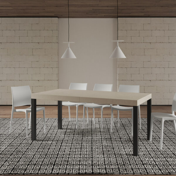 Tavolo allungabile 200/460x90 cm Everyday cashmere gambe antracite - immagine 2