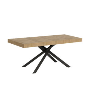 Tavolo allungabile 120/224x90 cm Karida Premium quercia natura gambe antracite